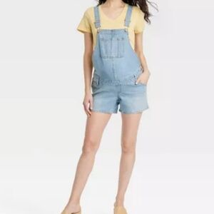 Maternity Denim Overall Shorts Isabel Maternity sz 16 TALL
